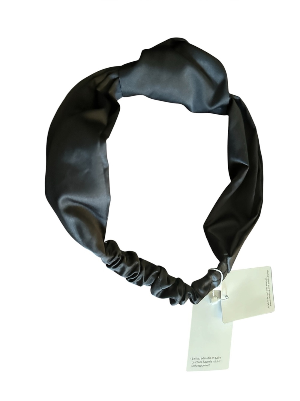 Lululemon Black Satin Knotted (Elastic) Headband. Brand new with tags.